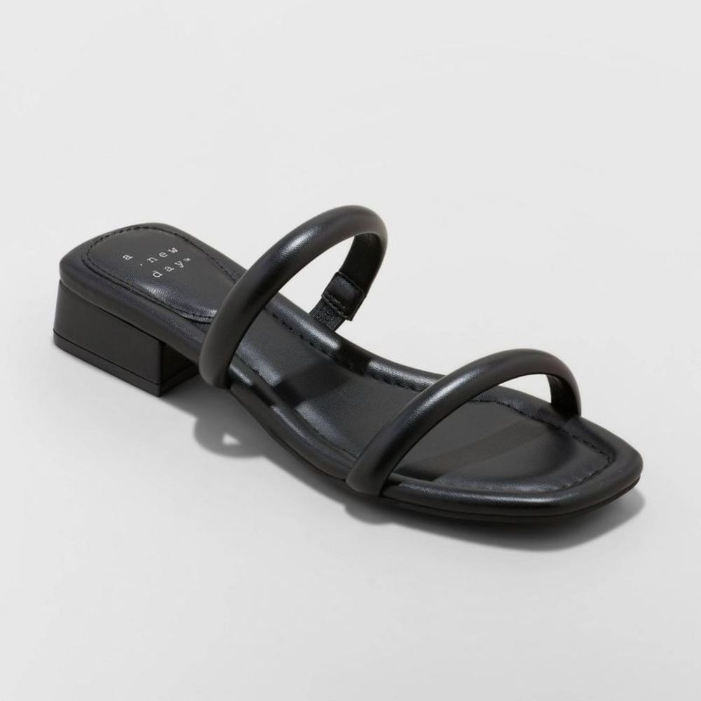 Women's Annie Slide Sandals - A New Day Black 7